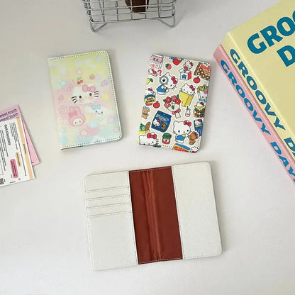 Sanrio Hello Kitty PU Passport Holder Passport Covers Travel Passport Protective Cover ID Credit Card Holder Travel Accessories TravelTimesAwait