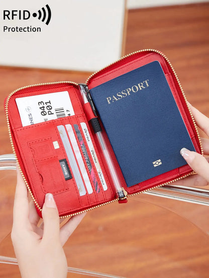 New retro passport bag for men and women RFID fashionablepassport cover multifunctionalPUleather passport clip travelaccessories TravelTimesAwait