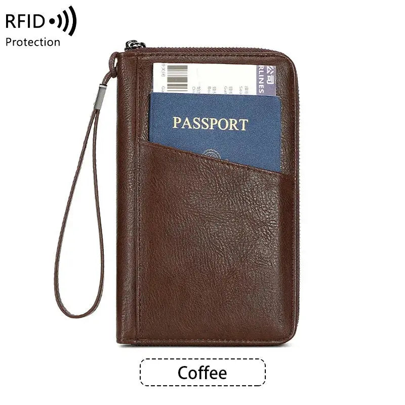 New Travel Passport Clip Wallet Women and Men Multifunctional PU Leather Card Holde RFID Anti Theft Swiping Wallets Storage Bag TravelTimesAwait