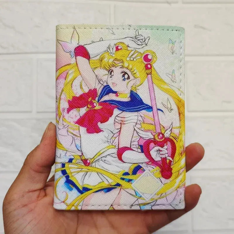 Sailor Moon Tsukino Usagi Anime Cartoon Passport Holder ID Folder Travel Passport Case Student Cosplay Bus Holder Kids Gifts TravelTimesAwait