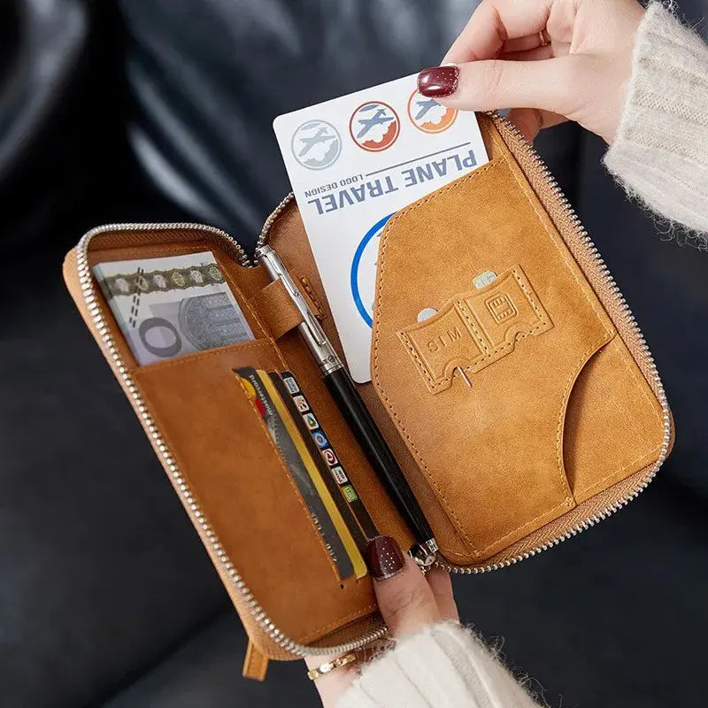 Minimalist and fashionable RFID passport holder multifunctional PU leather travel accessory passport holder wallet holder unisex TravelTimesAwait