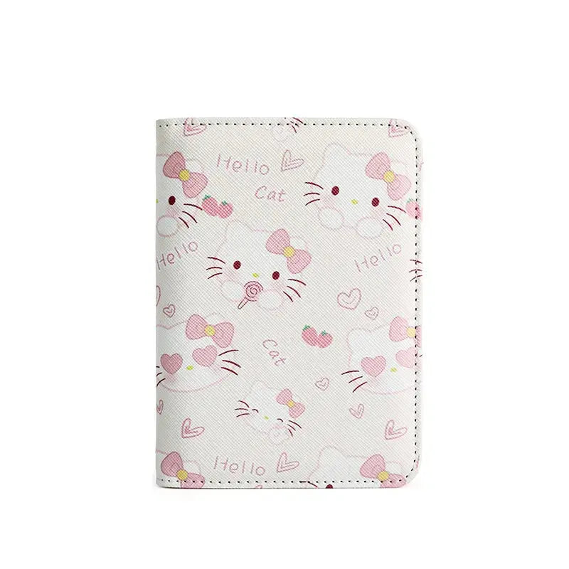Sanrio Hello Kitty Passport Holder Business Travel Document Bag Passport Cover Passport Carrying Bag PU Leather Name Card Holder TravelTimesAwait
