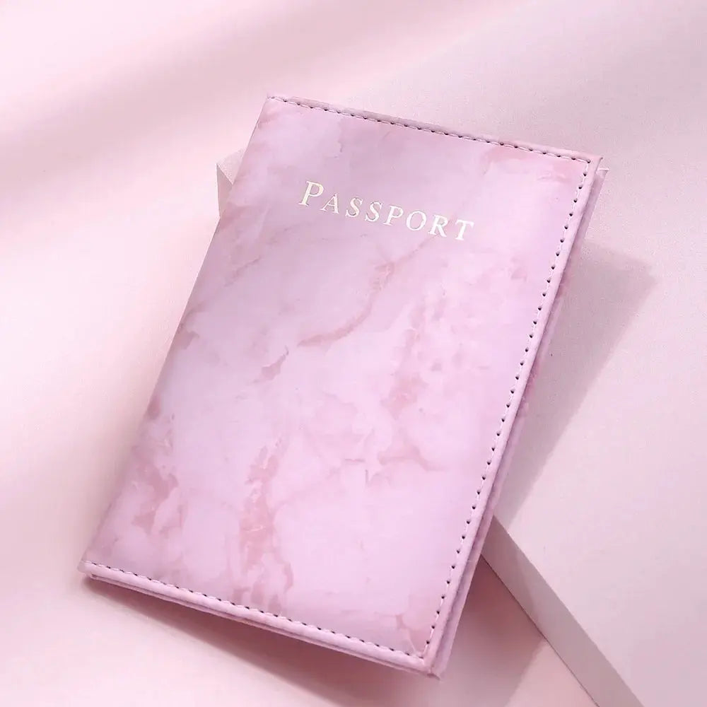 Travel Passport Holder Marble Pattern Passport Covers Passport Cover Flight Ticket Clip ID Credit Card Holder Travel Accessories TravelTimesAwait