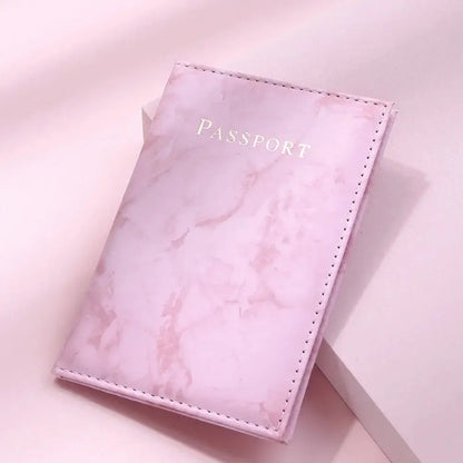 Travel Passport Holder Marble Pattern Passport Covers Passport Cover Flight Ticket Clip ID Credit Card Holder Travel Accessories TravelTimesAwait