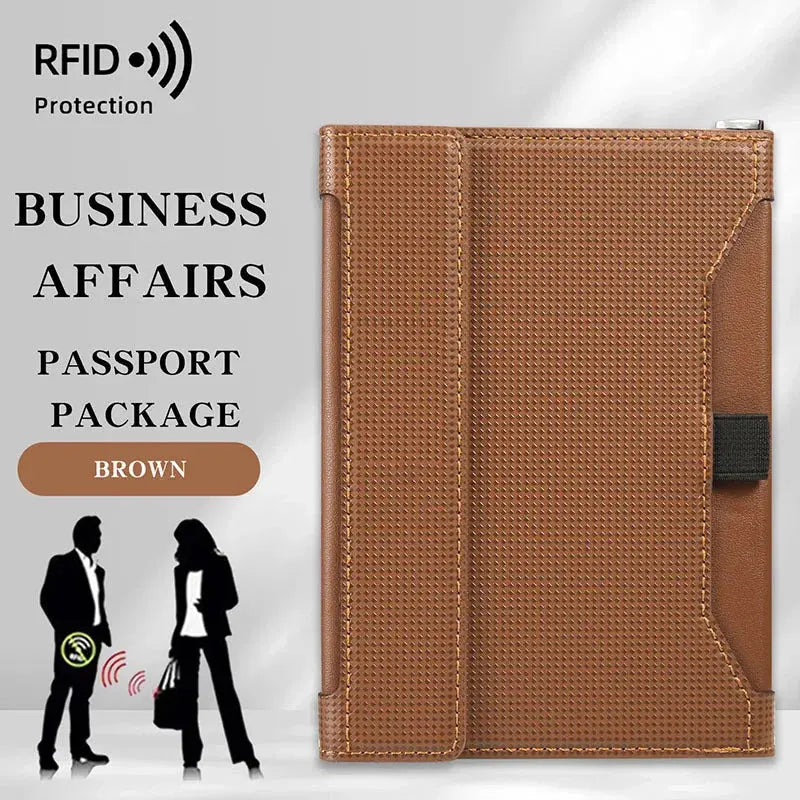 Travel Essentials RFID Blocking Passport Holder Multifunctional Large Capacity Passport Cover Gifts Business Travel Card Case TravelTimesAwait