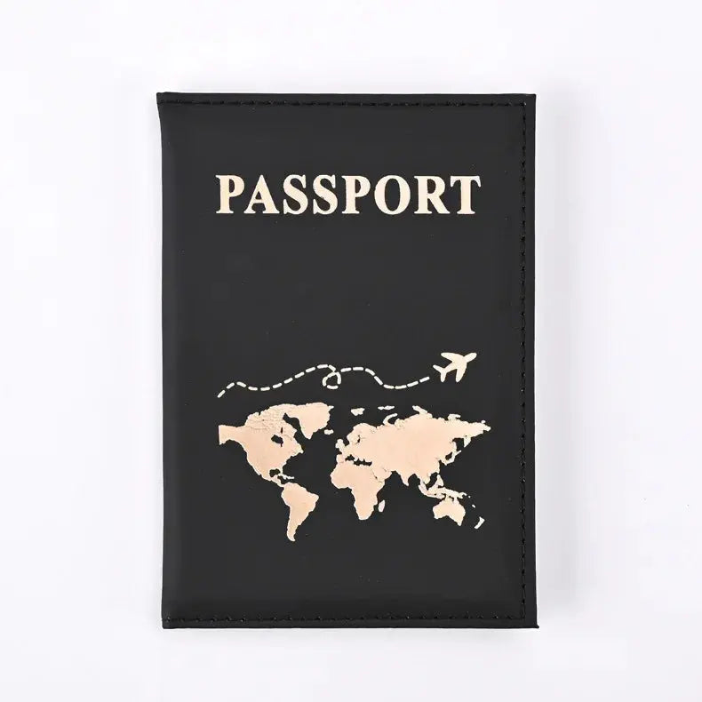 PU Passport Holder Map Pattern Ticket Passport Covers Travel Passport Protective Cover ID Credit Card Holder Travel Accessories TravelTimesAwait