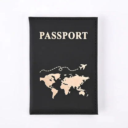 PU Passport Holder Map Pattern Ticket Passport Covers Travel Passport Protective Cover ID Credit Card Holder Travel Accessories TravelTimesAwait
