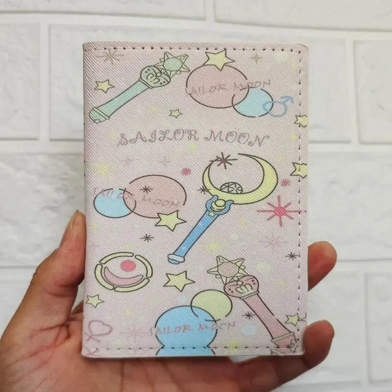 Sailor Moon Tsukino Usagi Anime Cartoon Passport Holder ID Folder Travel Passport Case Student Cosplay Bus Holder Kids Gifts TravelTimesAwait