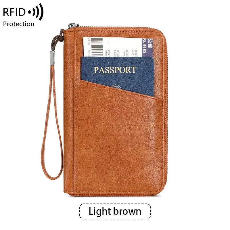 New Travel Passport Clip Wallet Women and Men Multifunctional PU Leather Card Holde RFID Anti Theft Swiping Wallets Storage Bag TravelTimesAwait