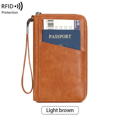New Travel Passport Clip Wallet Women and Men Multifunctional PU Leather Card Holde RFID Anti Theft Swiping Wallets Storage Bag TravelTimesAwait