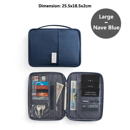 Travel Wallet Family Passport Holder Multi-pockets Waterproof Document Case Organizer Travel accessories Document Bag Cardholder TravelTimesAwait