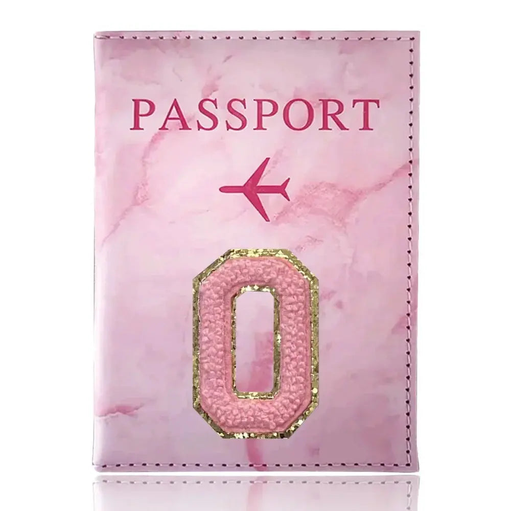 PU Passport Holder Pink Color Ticket Passport Covers Embroidery Label Series ID Credit Card Holder Cover Travel Accessorie TravelTimesAwait