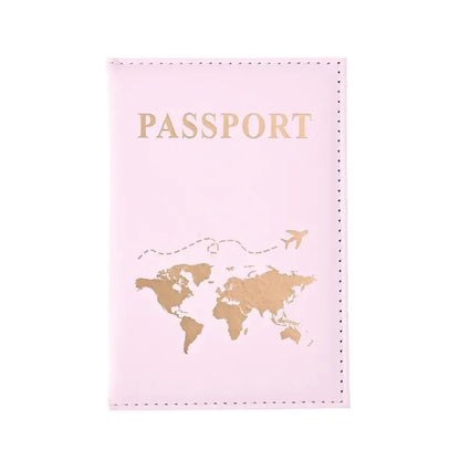 PU Passport Holder Map Pattern Ticket Passport Covers Travel Passport Protective Cover ID Credit Card Holder Travel Accessories TravelTimesAwait