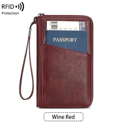 New Travel Passport Clip Wallet Women and Men Multifunctional PU Leather Card Holde RFID Anti Theft Swiping Wallets Storage Bag TravelTimesAwait