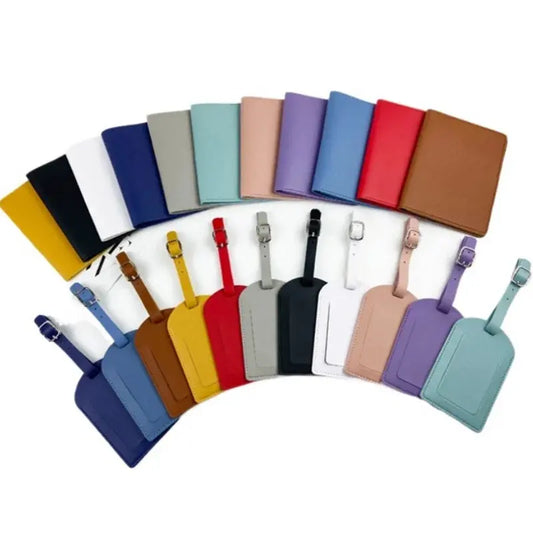 Travel Passport Holder with ID Credit Card Slot PU Leather Luggage Tag Passport Cover Case Passport Protector Organizer TravelTimesAwait