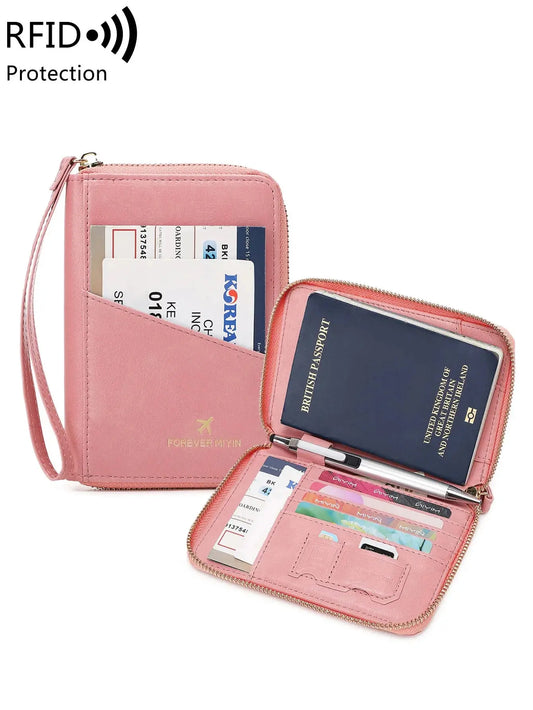 New retro passport bag for men and women RFID fashionablepassport cover multifunctionalPUleather passport clip travelaccessories TravelTimesAwait