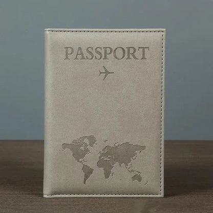 PU Passport Holder Map Pattern Ticket Passport Covers Travel Passport Protective Cover ID Credit Card Holder Travel Accessories TravelTimesAwait