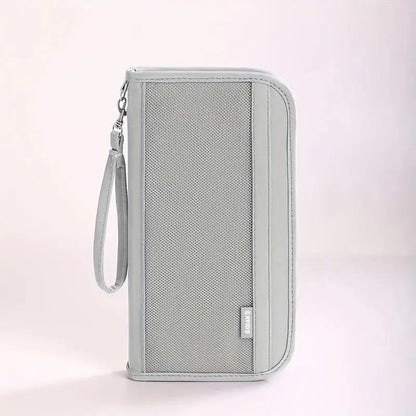 Boarding Passport Ticket Organizer - Secure passport wallet with multiple card slots and quick scan ID, RFID blocking-tan TravelTimesAwait