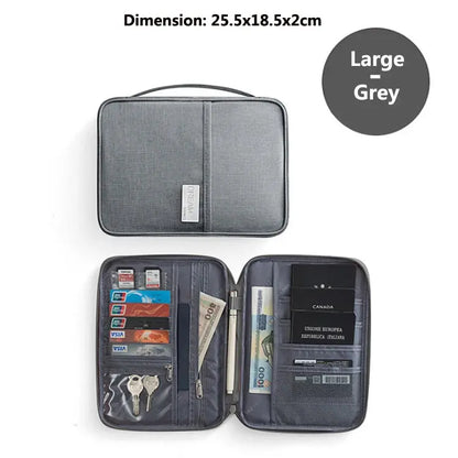 Travel Wallet Family Passport Holder Multi-pockets Waterproof Document Case Organizer Travel accessories Document Bag Cardholder TravelTimesAwait