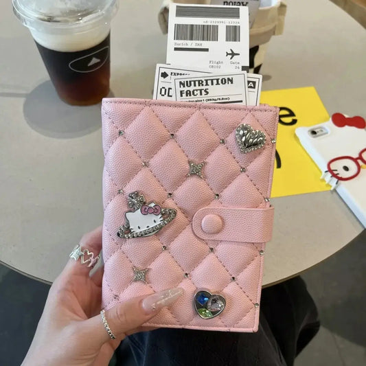 Hello Kitty Passport Holder Originality Delicate Fashion Convenient Document Storage Bag Leather High-capacity Passport Holder TravelTimesAwait