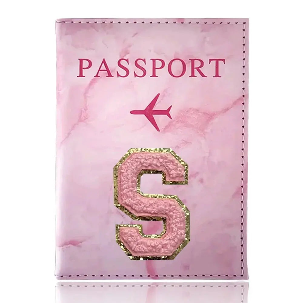 PU Passport Holder Pink Color Ticket Passport Covers Embroidery Label Series ID Credit Card Holder Cover Travel Accessorie TravelTimesAwait