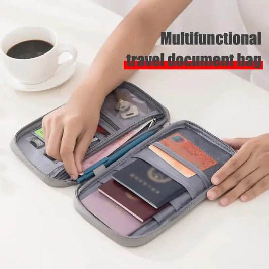 1PC Portable Travel Plane Bag Waterproof High Quality Business Passport Bag Multi-functional Cationic Document Storage TravelTimesAwait