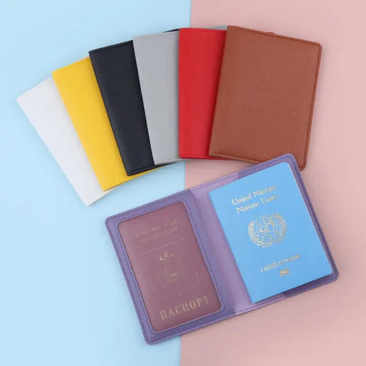 PU Ticket Passport Holder Passport Covers Travel Passport Protective Case Men Women ID Credit Card Holder Travel Accessories TravelTimesAwait