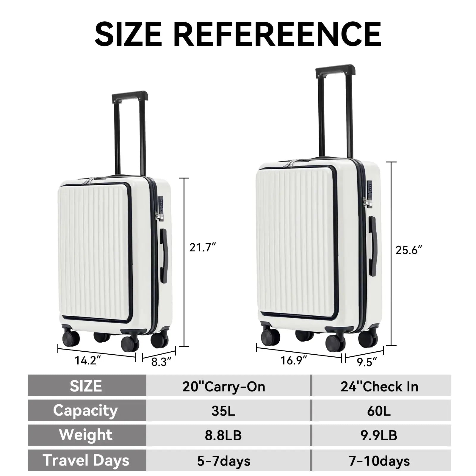 Front Opening Suitcase ABS+PC Multi-Function Trolley Case Cup Holder USB Charging To-Interface Mobile Phone Stand Roller Luggage TravelTimesAwait