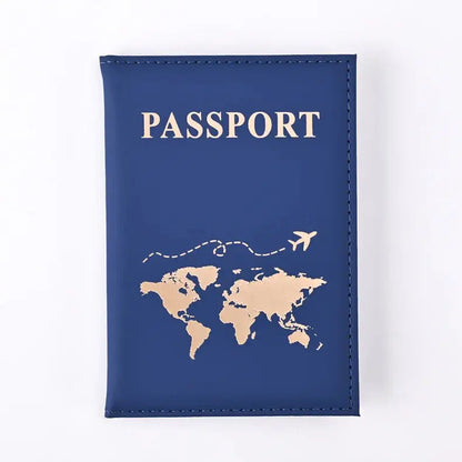 PU Passport Holder Map Pattern Ticket Passport Covers Travel Passport Protective Cover ID Credit Card Holder Travel Accessories TravelTimesAwait