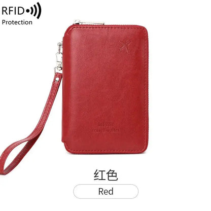 Minimalist and fashionable RFID passport holder multifunctional PU leather travel accessory passport holder wallet holder unisex TravelTimesAwait