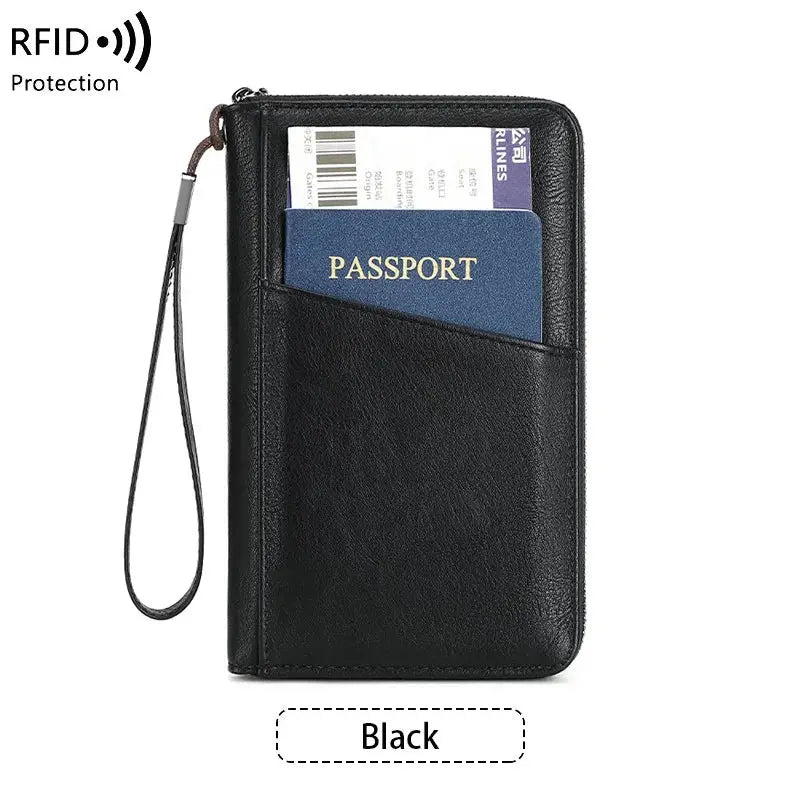 New Travel Passport Clip Wallet Women and Men Multifunctional PU Leather Card Holde RFID Anti Theft Swiping Wallets Storage Bag TravelTimesAwait