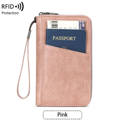 New Travel Passport Clip Wallet Women and Men Multifunctional PU Leather Card Holde RFID Anti Theft Swiping Wallets Storage Bag TravelTimesAwait