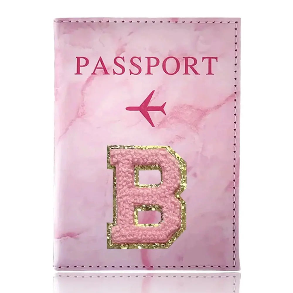 PU Passport Holder Pink Color Ticket Passport Covers Embroidery Label Series ID Credit Card Holder Cover Travel Accessorie TravelTimesAwait