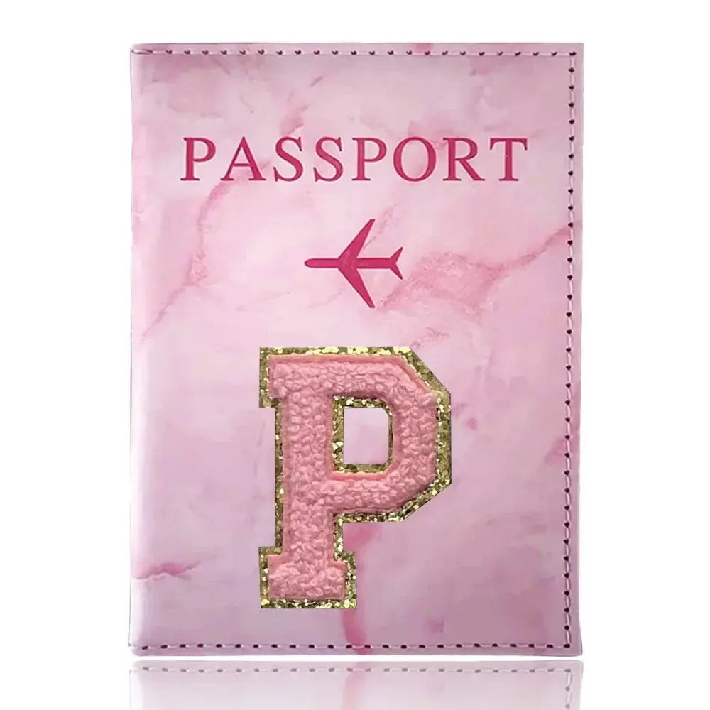 PU Passport Holder Pink Color Ticket Passport Covers Embroidery Label Series ID Credit Card Holder Cover Travel Accessorie TravelTimesAwait