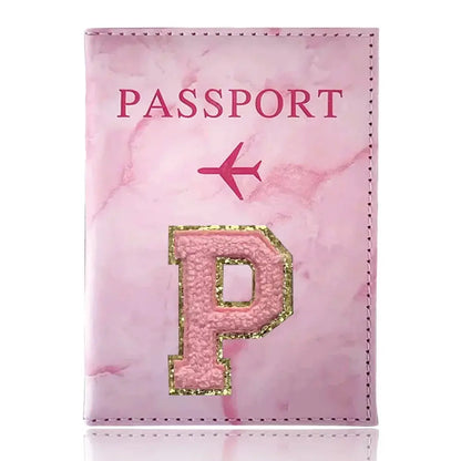 PU Passport Holder Pink Color Ticket Passport Covers Embroidery Label Series ID Credit Card Holder Cover Travel Accessorie TravelTimesAwait