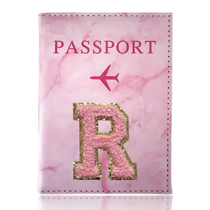 PU Passport Holder Pink Color Ticket Passport Covers Embroidery Label Series ID Credit Card Holder Cover Travel Accessorie TravelTimesAwait