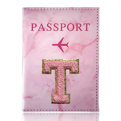 PU Passport Holder Pink Color Ticket Passport Covers Embroidery Label Series ID Credit Card Holder Cover Travel Accessorie TravelTimesAwait