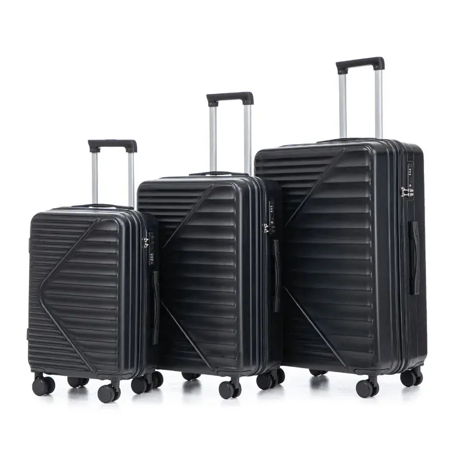 20 24 28 3 pcs set in ABS Spinner Wheel Luggage Carry on Suitcase Matching Color TSA Combination Lock For Big And Middle Size B TravelTimesAwait