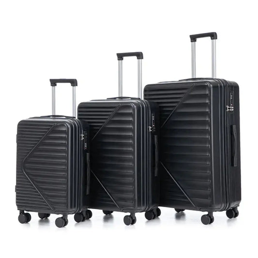 20 24 28 3 pcs set in ABS Spinner Wheel Luggage Carry on Suitcase Matching Color TSA Combination Lock For Big And Middle Size B TravelTimesAwait