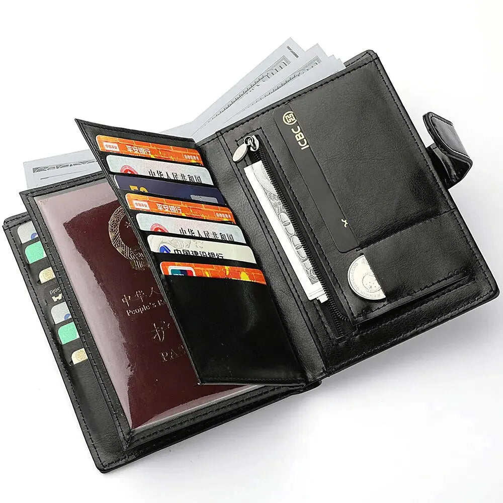 Stylish Travel Passport Bag Multi-Card Card Holder Portable Multi-Function Men's Wallet TravelTimesAwait