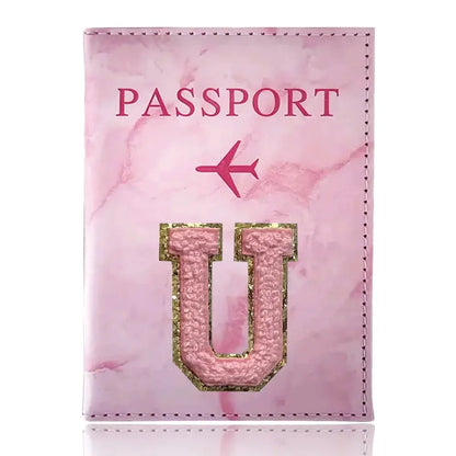 PU Passport Holder Pink Color Ticket Passport Covers Embroidery Label Series ID Credit Card Holder Cover Travel Accessorie TravelTimesAwait