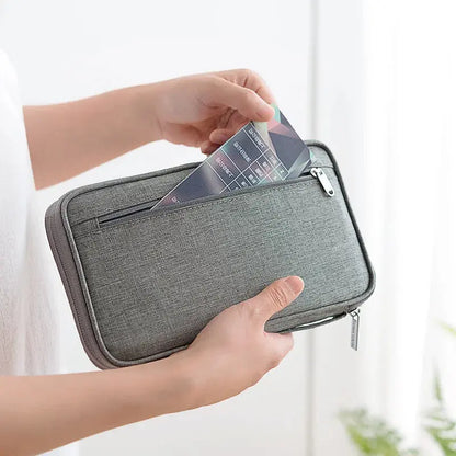 Travel Wallet Family Passport Holder Multi-pockets Waterproof Document Case Organizer Travel accessories Document Bag Cardholder TravelTimesAwait