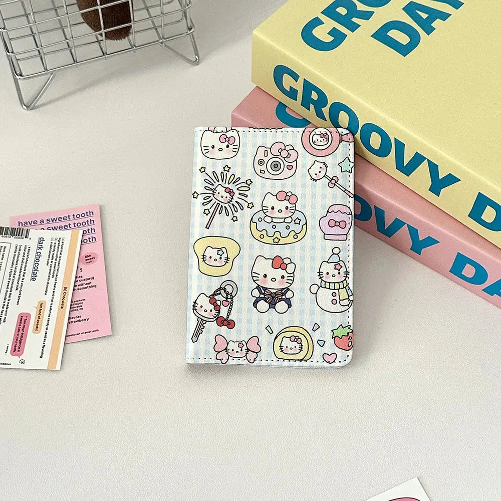 Sanrio Hello Kitty PU Passport Holder Passport Covers Travel Passport Protective Cover ID Credit Card Holder Travel Accessories TravelTimesAwait