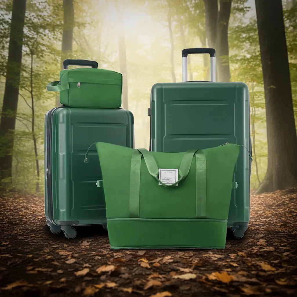 2 Piece Luggage Set with Bags Expanable Spinner Wheels ABS Lightweight Sangria Beech