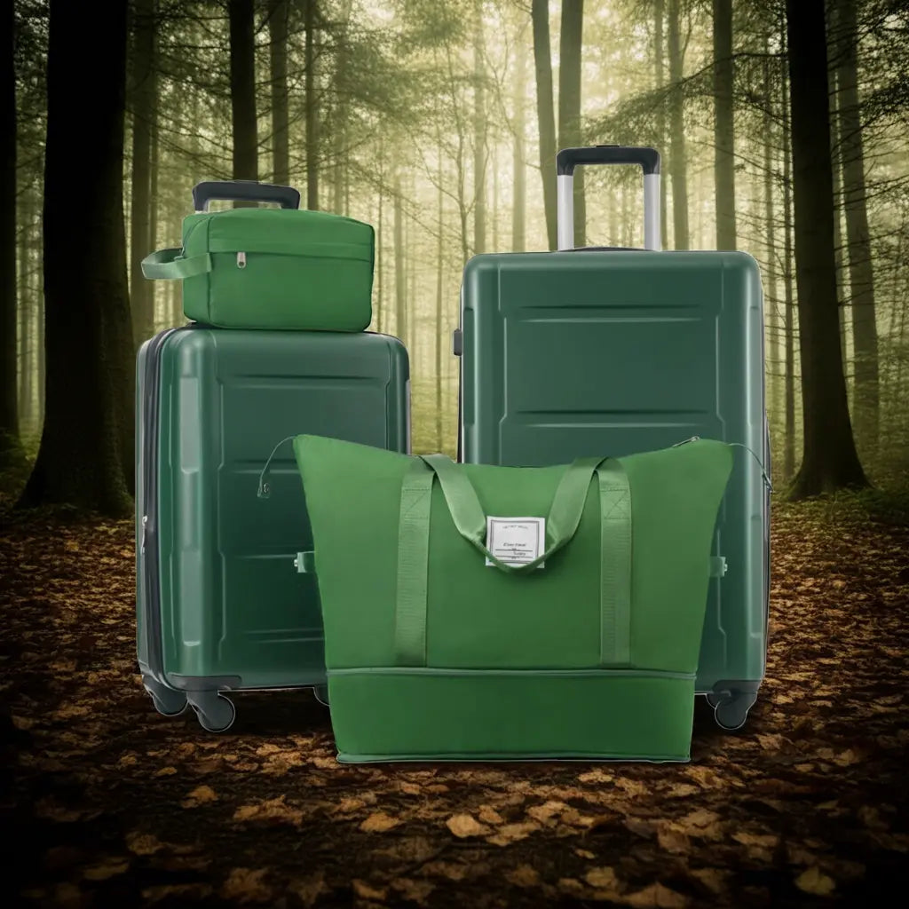 2 Piece Luggage Set with Bags Expanable Spinner Wheels ABS Lightweight Sangria Beech
