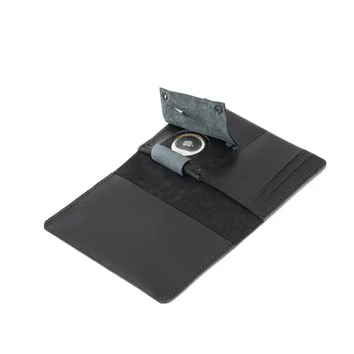 Leather AirTag Passport Holder Purple Buckeye