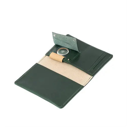 Leather AirTag Passport Holder Purple Buckeye