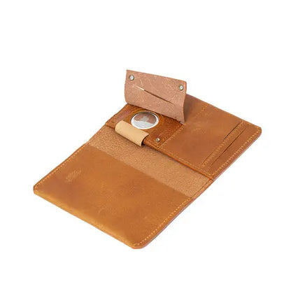 Leather AirTag Passport Holder Purple Buckeye