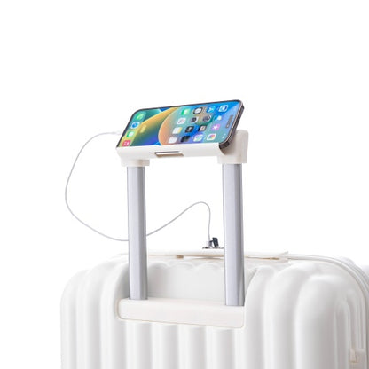 ABS Spinner Wheel Luggage  Carry On Suitcase  With Cup Holder  USB Port  Phone Holder 20  24   28