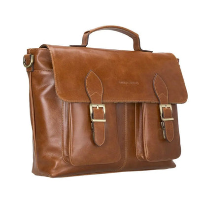 Olympus Genuine Leather Bag, Briefcase, Notebook Bag - 13"/17" Silver Epimetheus